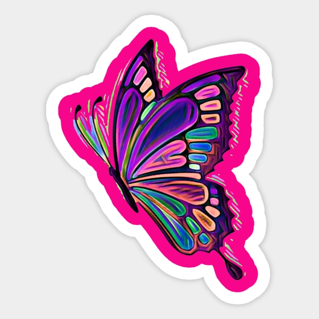 Colorful Butterfly Art Sticker by AlondraHanley